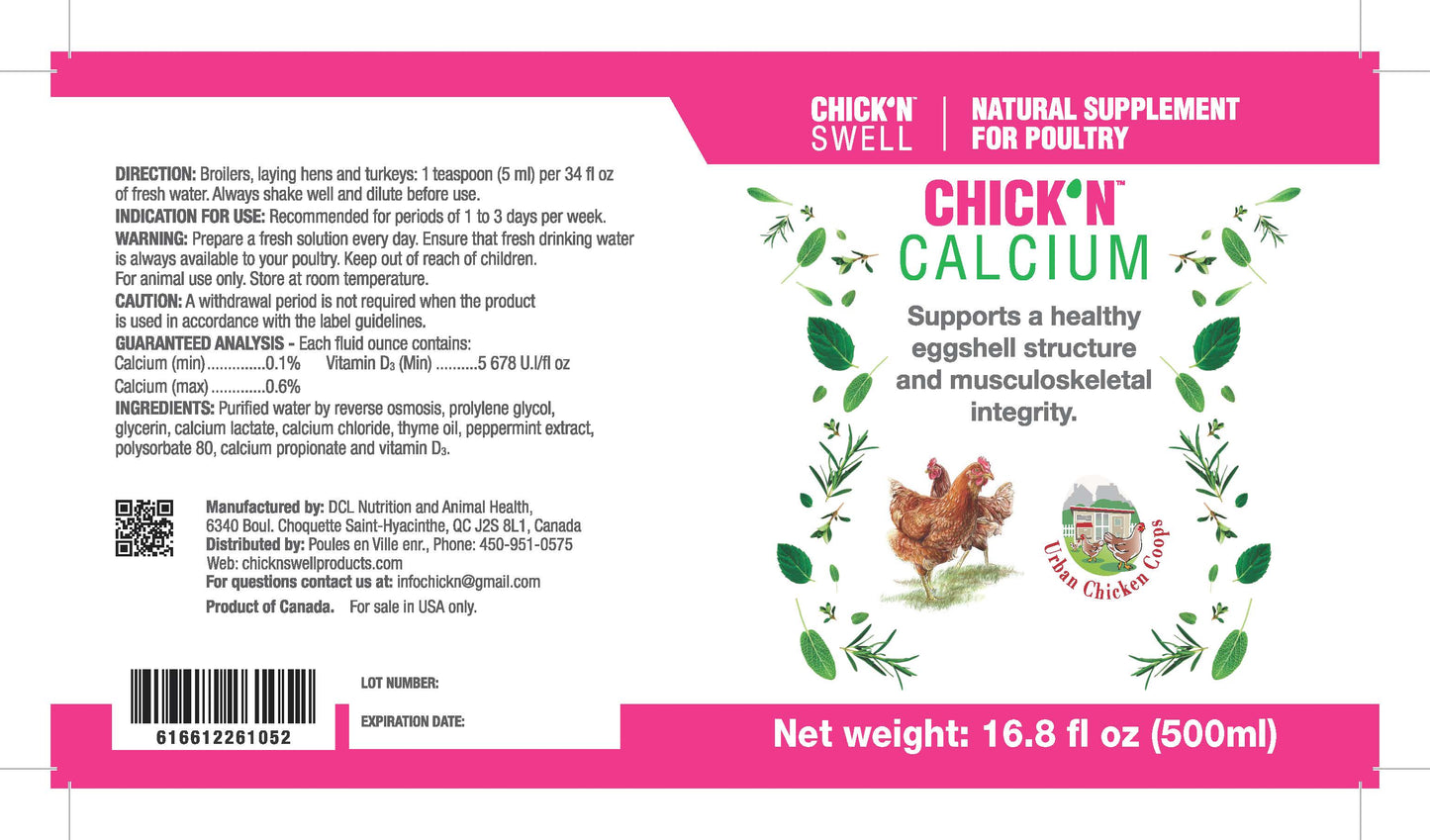 Chick’N™ Calcium + Vit D3 ( order on Amazon.com only)